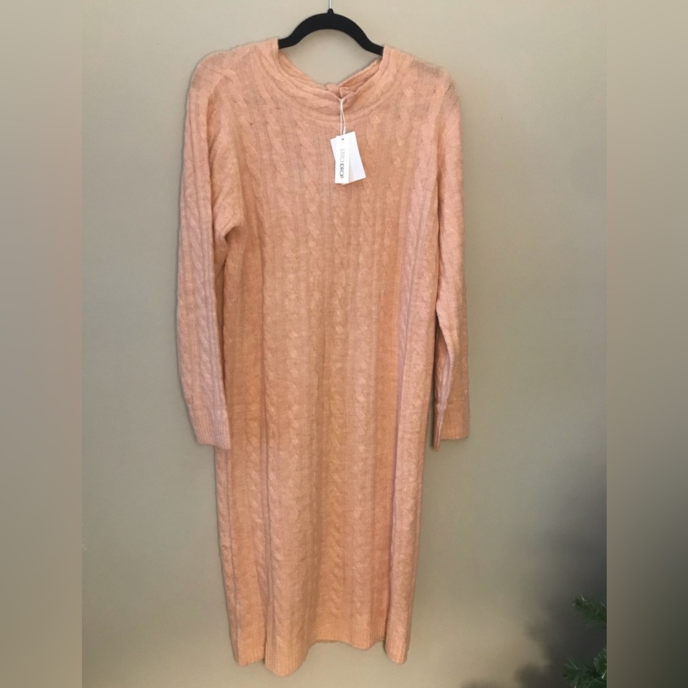 NWT Sweater Dress Stitch Drop Large